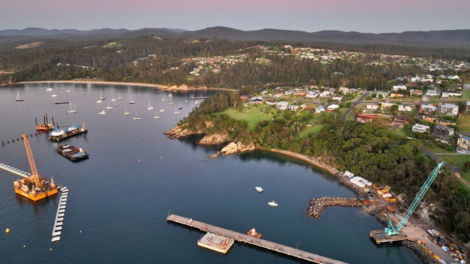 Thompson’s Point Baths and the rocky shore around them